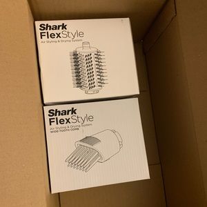 Shark flexstyle oval brush and wide tooth comb attachments. BNIB